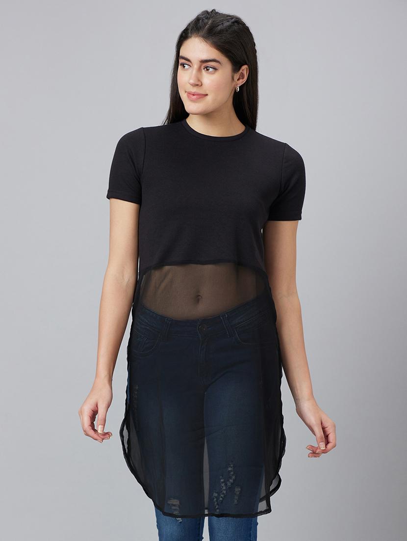 women black polyester regular top - 19783718 - Zoom Image - 0