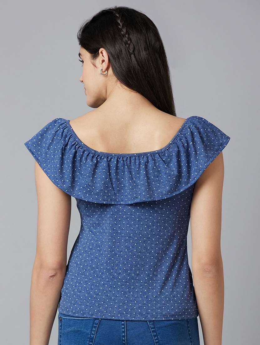 women blue polyester regular top - 19783721 -  Standard Image - 2