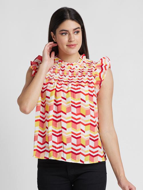women white polyester regular top - 19783726 - Standard Image - 0