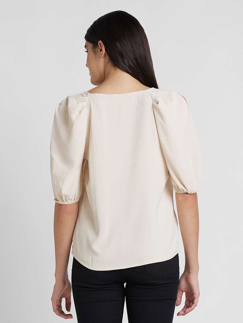 women cream polyester regular top - 19783727 -  Standard Image - 2