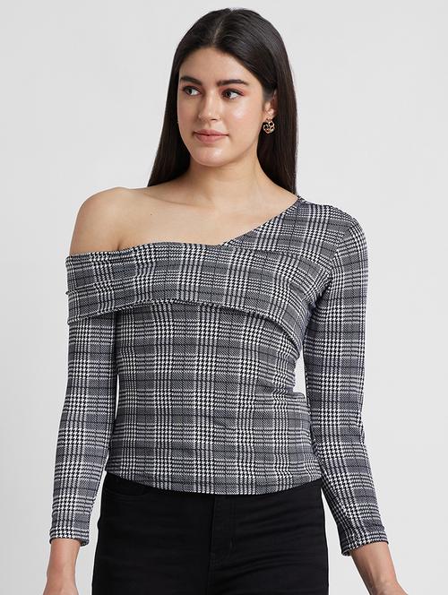 women grey polyester regular top - 19783734 - Standard Image - 0