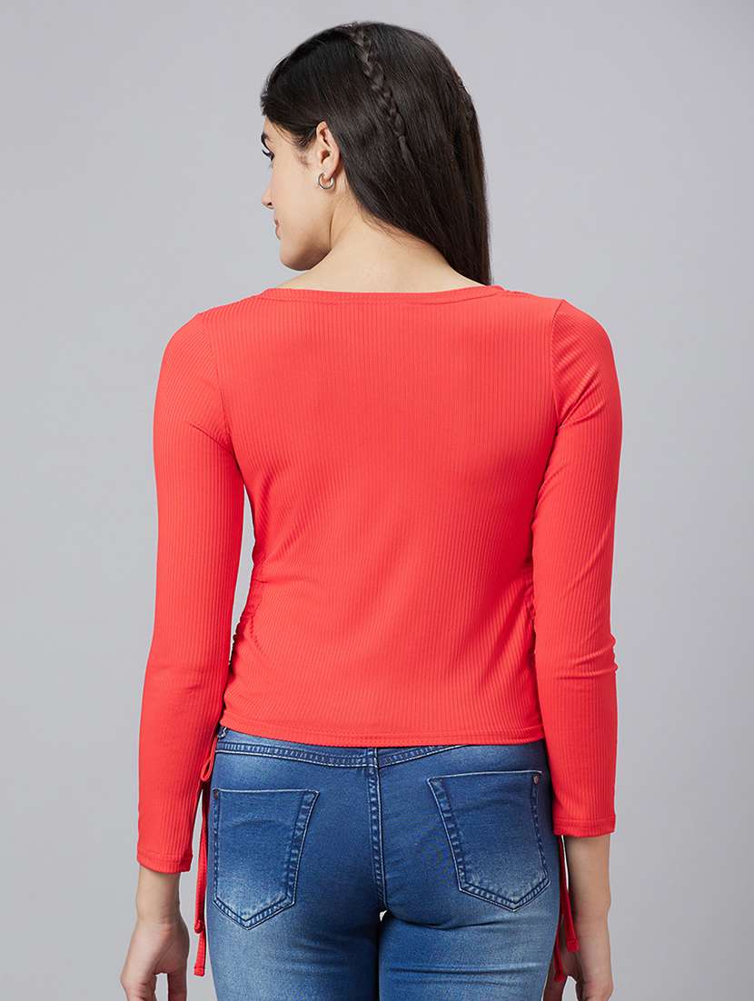 women coral polyester regular top - 19783737 -  Standard Image - 2