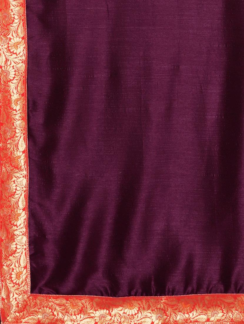 women's bordered purple colored saree - 19783951 - Standard Image - 2