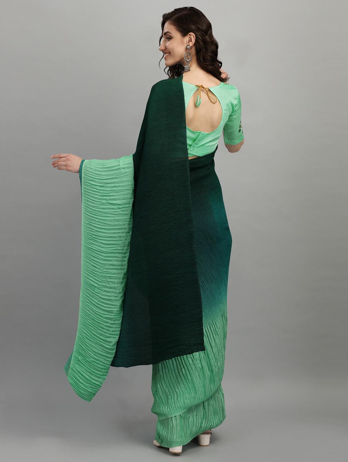 ombre print woven saree with blouse - 19784238 - Standard Image - 2