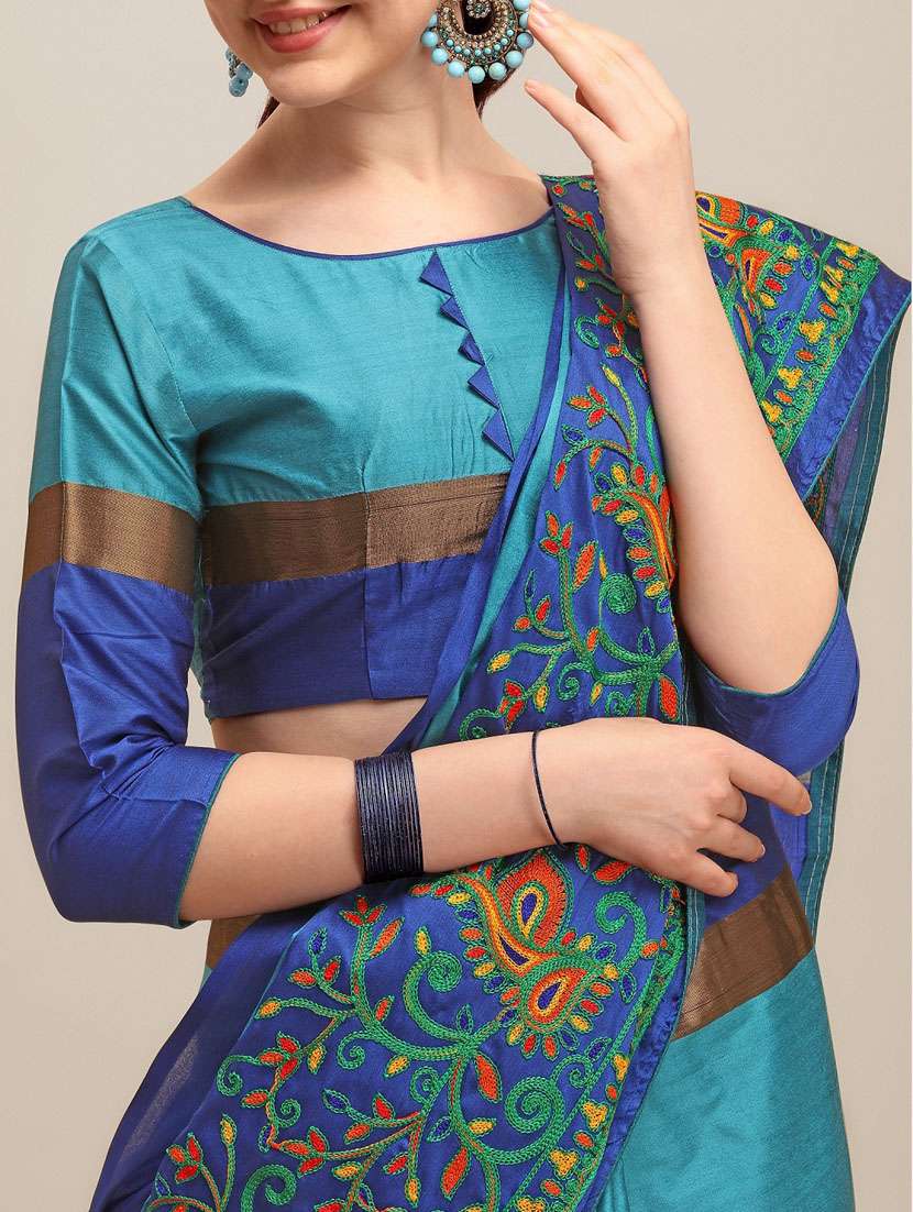women's self design multi colored saree with blouse - 19784469 -  Standard Image - 2