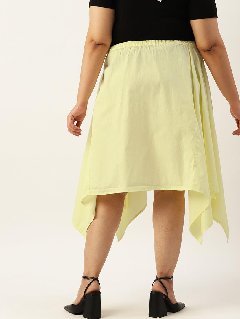 women solid high rise asymmetric skirt - 19784660 - Standard Image - 2