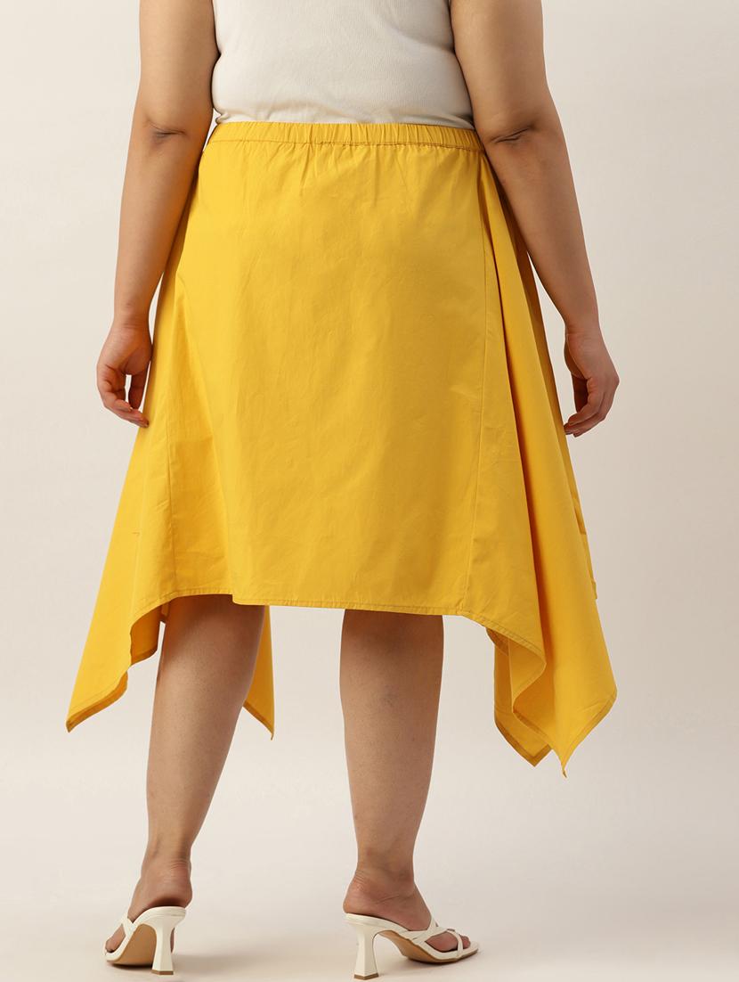 women solid high rise asymmetric skirt - 19784662 - Standard Image - 2
