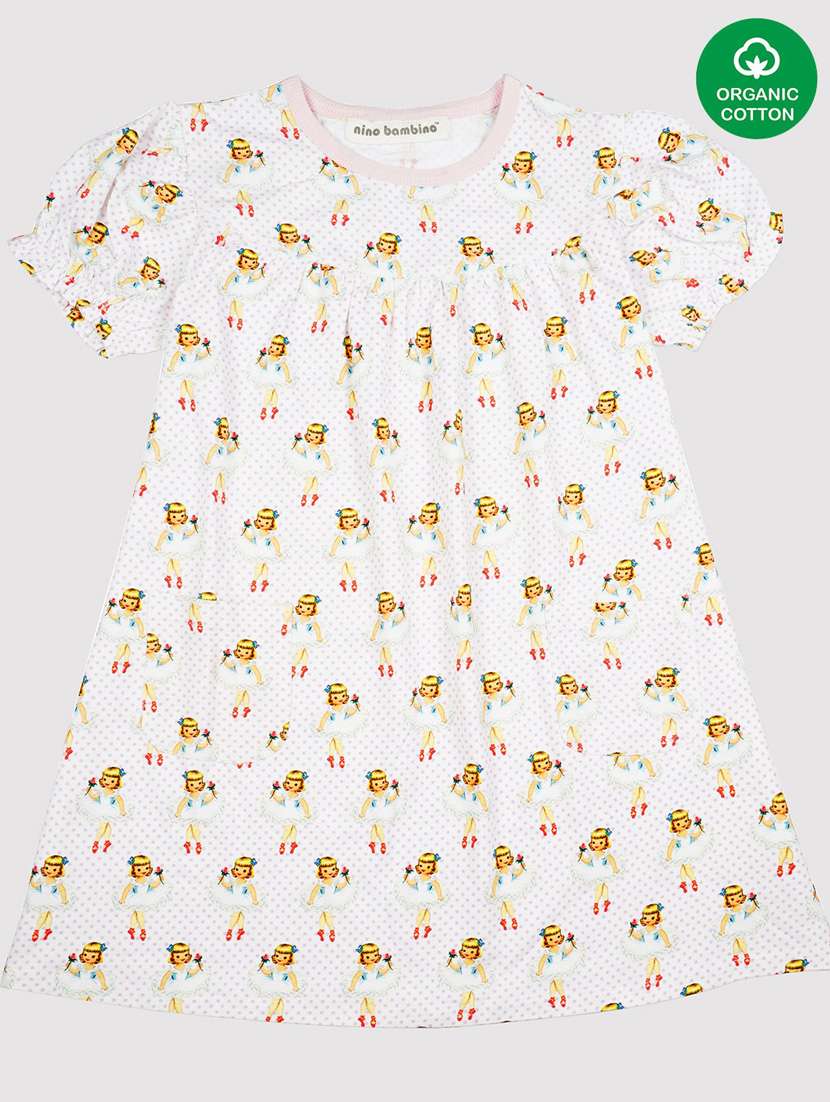 girls round neck short sleeves frock