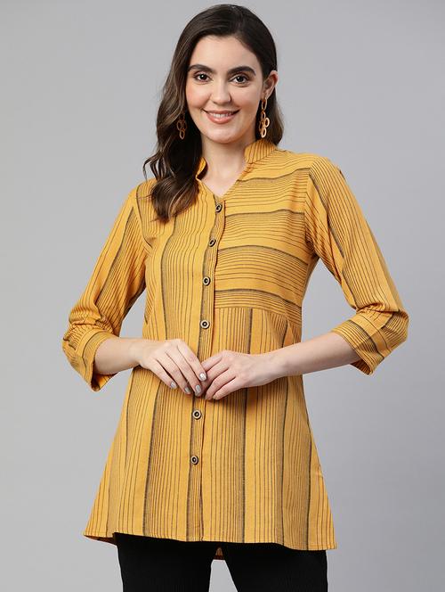 mustard cotton regular shirt - 19784856 -  Standard Image - 0