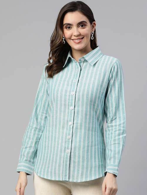women striped cotton shirt - 19784865 - Standard Image - 0