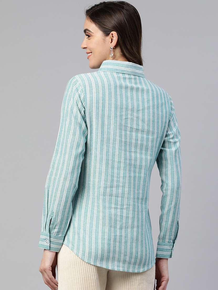 women striped cotton shirt - 19784865 - Standard Image - 2