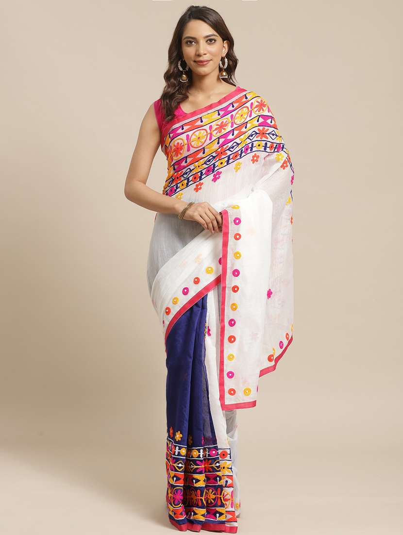 women's self design multi colored saree with blouse