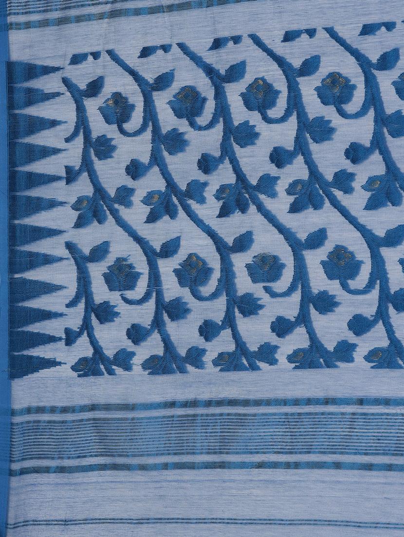women's printed blue colored saree with blouse - 19785174 - Standard Image - 2