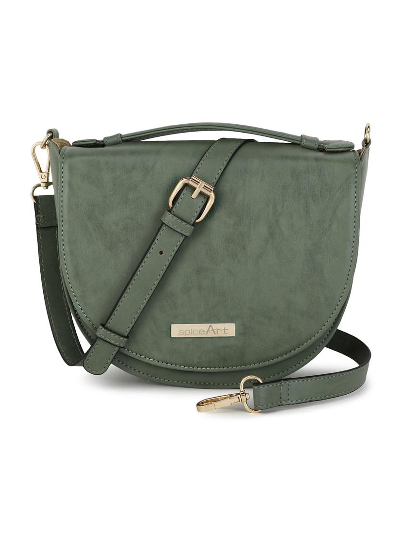 green leatherette (pu) sling bag - 19785297 - Zoom Image - 0