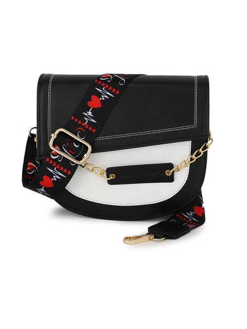 black leatherette (pu) sling bag - 19785302 - Standard Image - 0