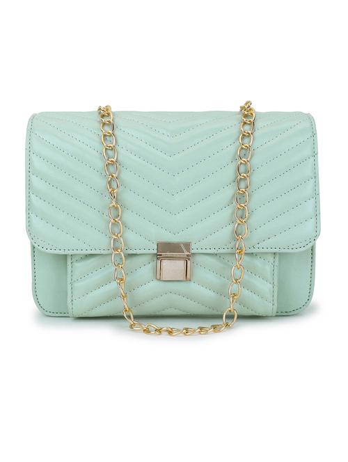 sea green leatherette (pu) regular sling bag - 19785303 -  Standard Image - 0