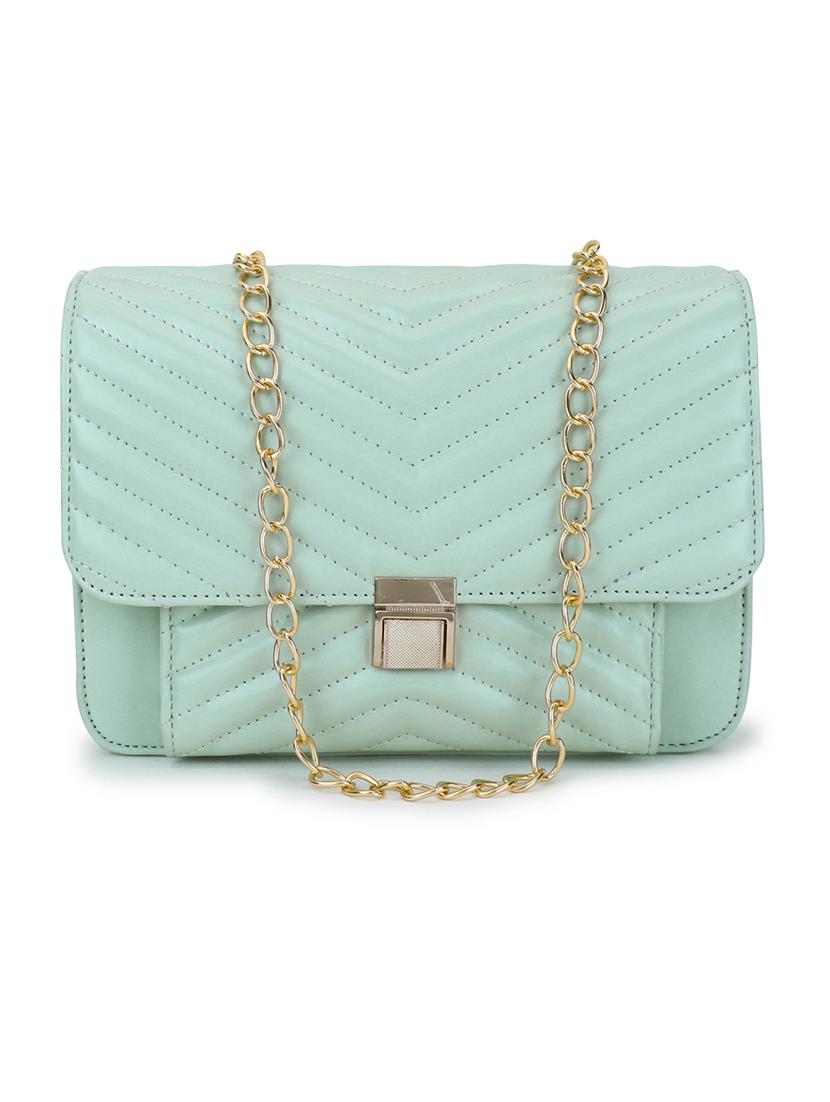 sea green leatherette (pu) regular sling bag - 19785303 -  Zoom Image - 0