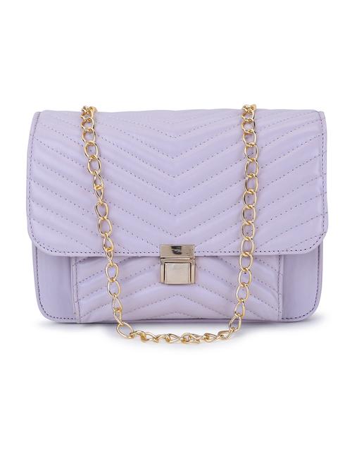 lavender leatherette (pu) regular sling bag - 19785305 -  Standard Image - 0