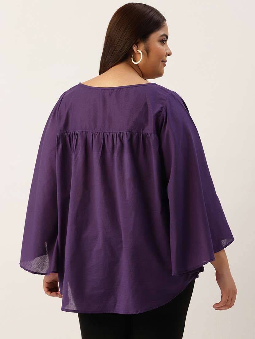 women plus size solid bell sleeve top - 19785312 -  Standard Image - 2