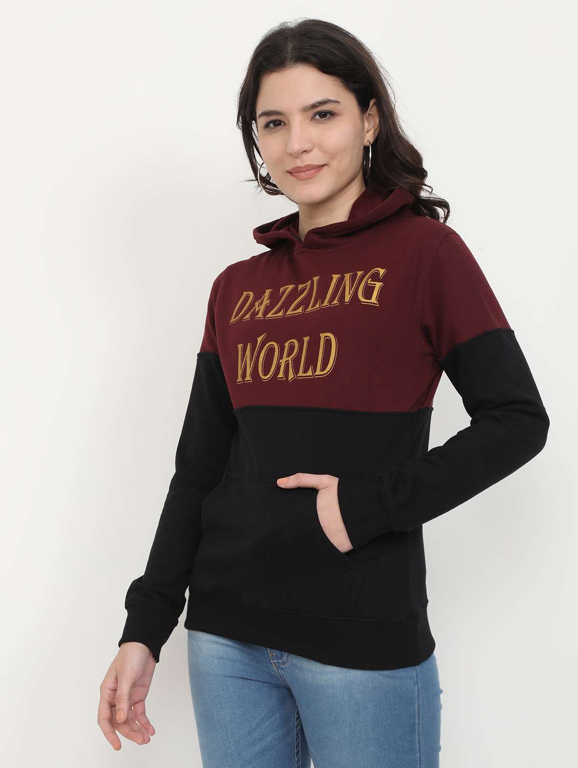 color block hoodies regular sweatshirt - 19785508 -  Standard Image - 2