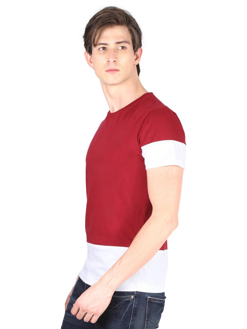 round neck color block regular t-shirt - 19786206 - Standard Image - 2
