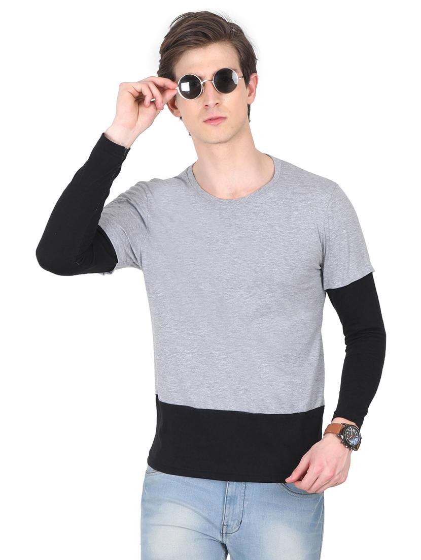 crew neck color block regular t-shirt - 19786235 - Standard Image - 2
