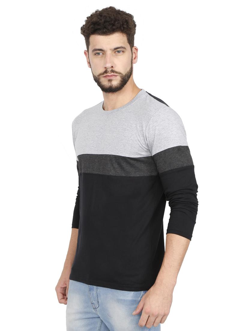crew neck color block regular t-shirt - 19786257 - Standard Image - 2