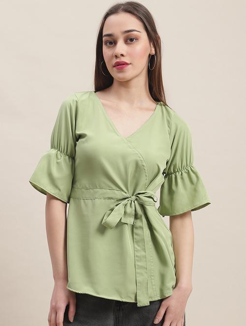 women's wrap v neck top - 19786483 -  Standard Image - 0