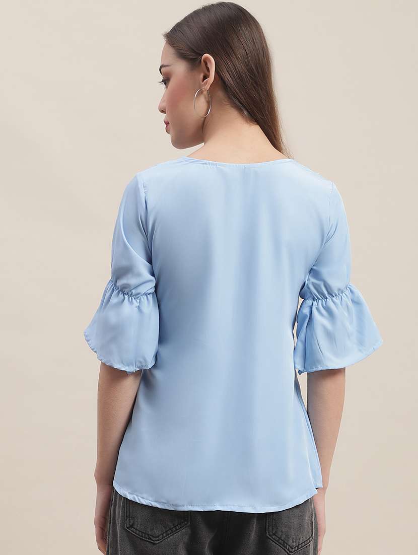 women's peplum overlap neck top - 19786484 -  Standard Image - 2