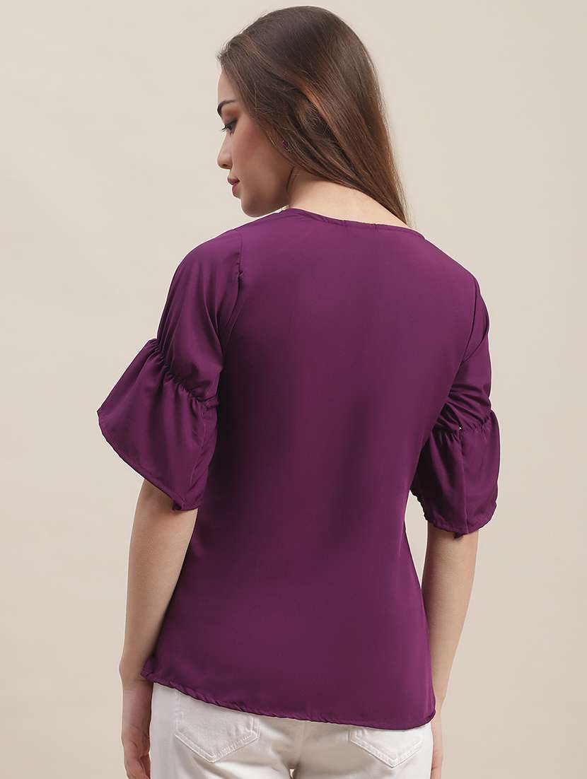 women's wrap v neck top - 19786485 -  Standard Image - 2