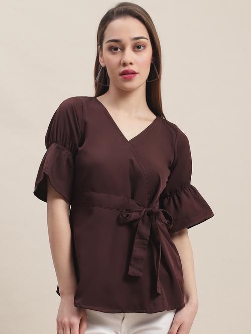 women's straight v neck top - 19786486 -  Standard Image - 0
