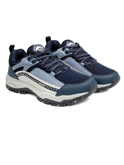 navy blue solid sport shoes - 19790440 - Standard Image - 0