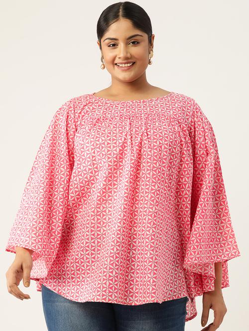 women plus size printed bell sleeves top - 19795435 - Standard Image - 0