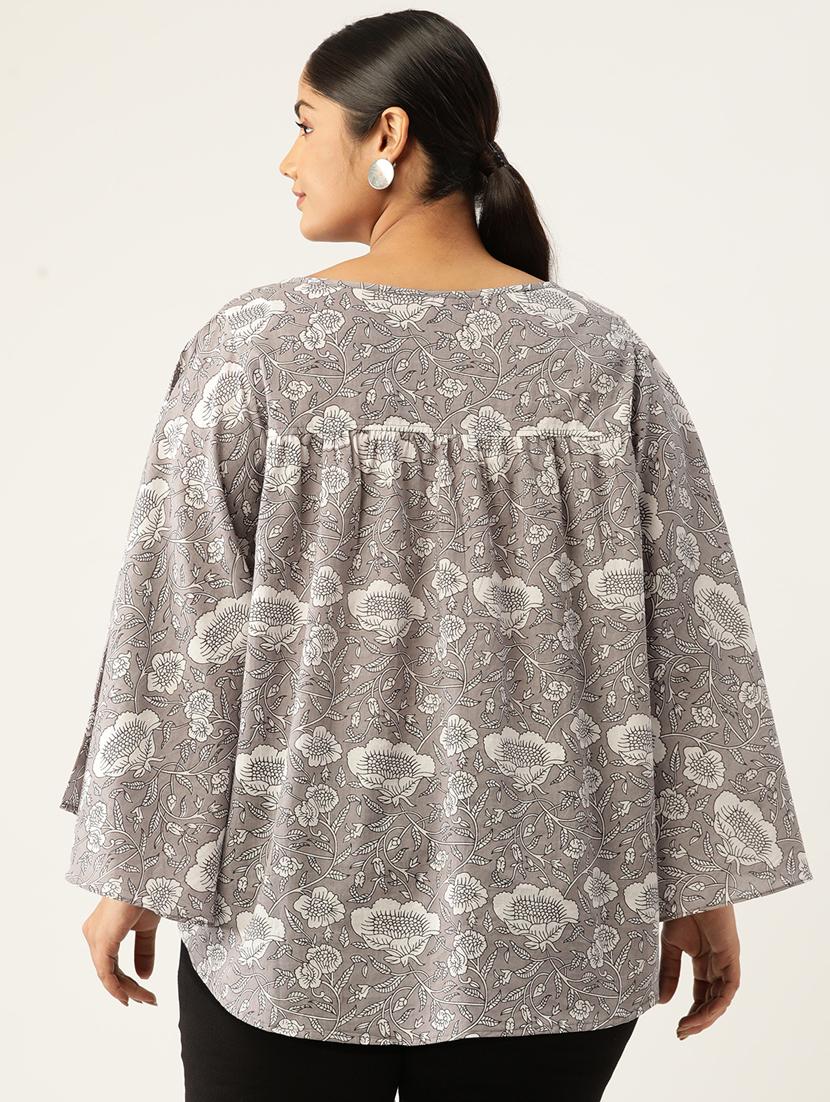 women plus size printed bell sleeves top - 19795437 - Standard Image - 2