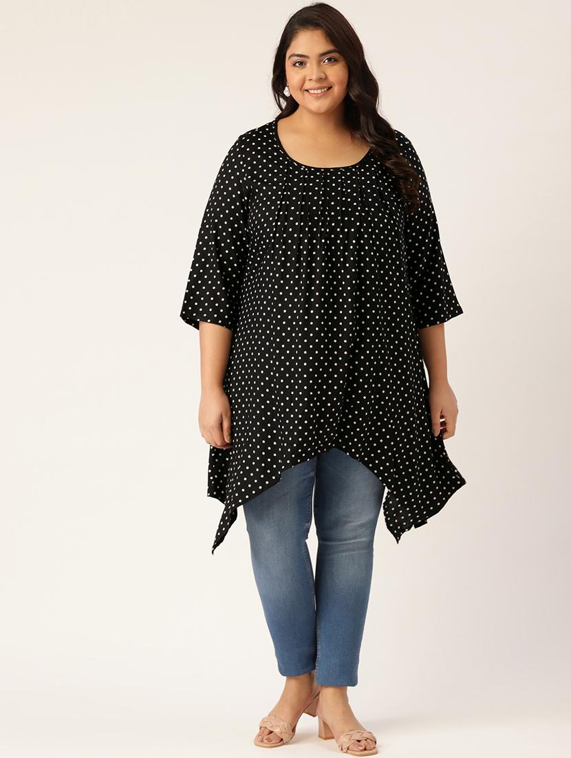 women plus size polka doted top - 19795592 - Zoom Image - 0