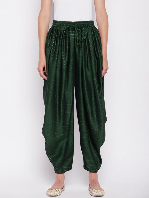 green rayon dhoti salwar salwars - 19795877 -  Standard Image - 0