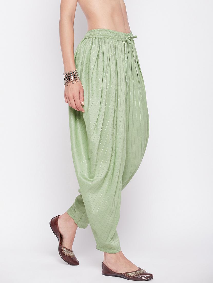 green rayon dhoti salwar salwars - 19795878 - Standard Image - 2
