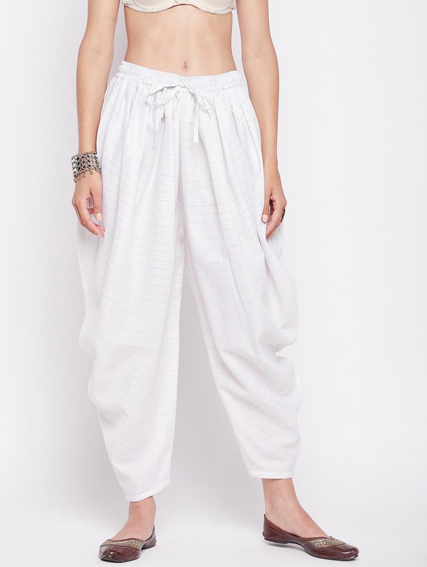 white rayon dhoti salwar salwars - 19795879 -  Zoom Image - 0