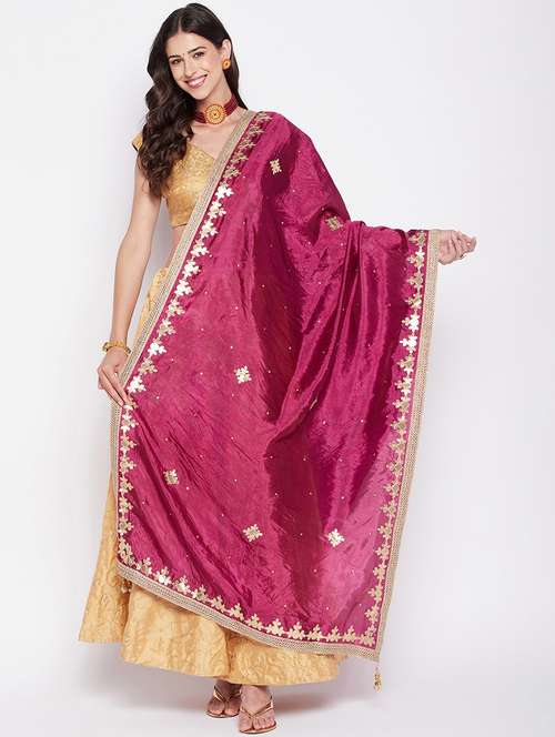 gota work embroidered dupatta - 19795953 - Standard Image - 0