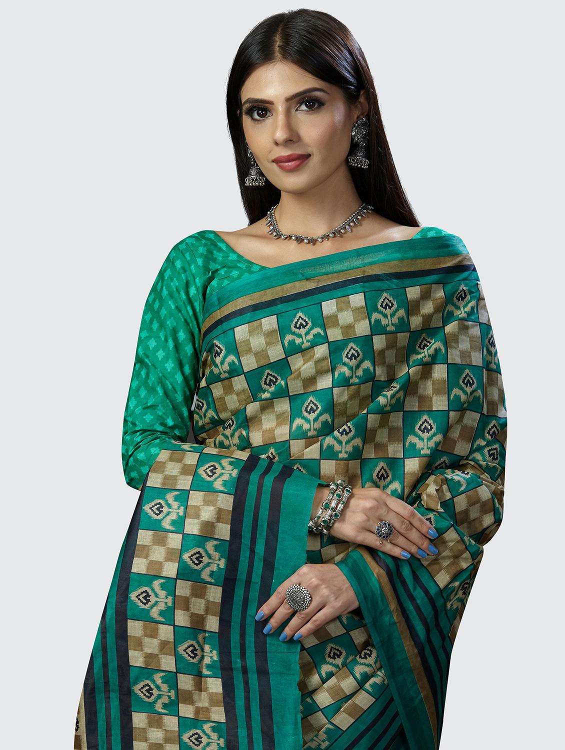 multi colored printed saree with blouse - 19796477 - Standard Image - 2