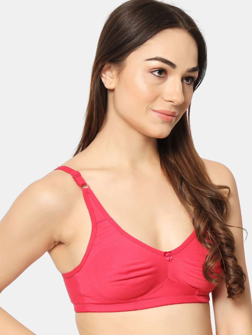 pink cotton blend regular bra - 19796490 -  Standard Image - 2