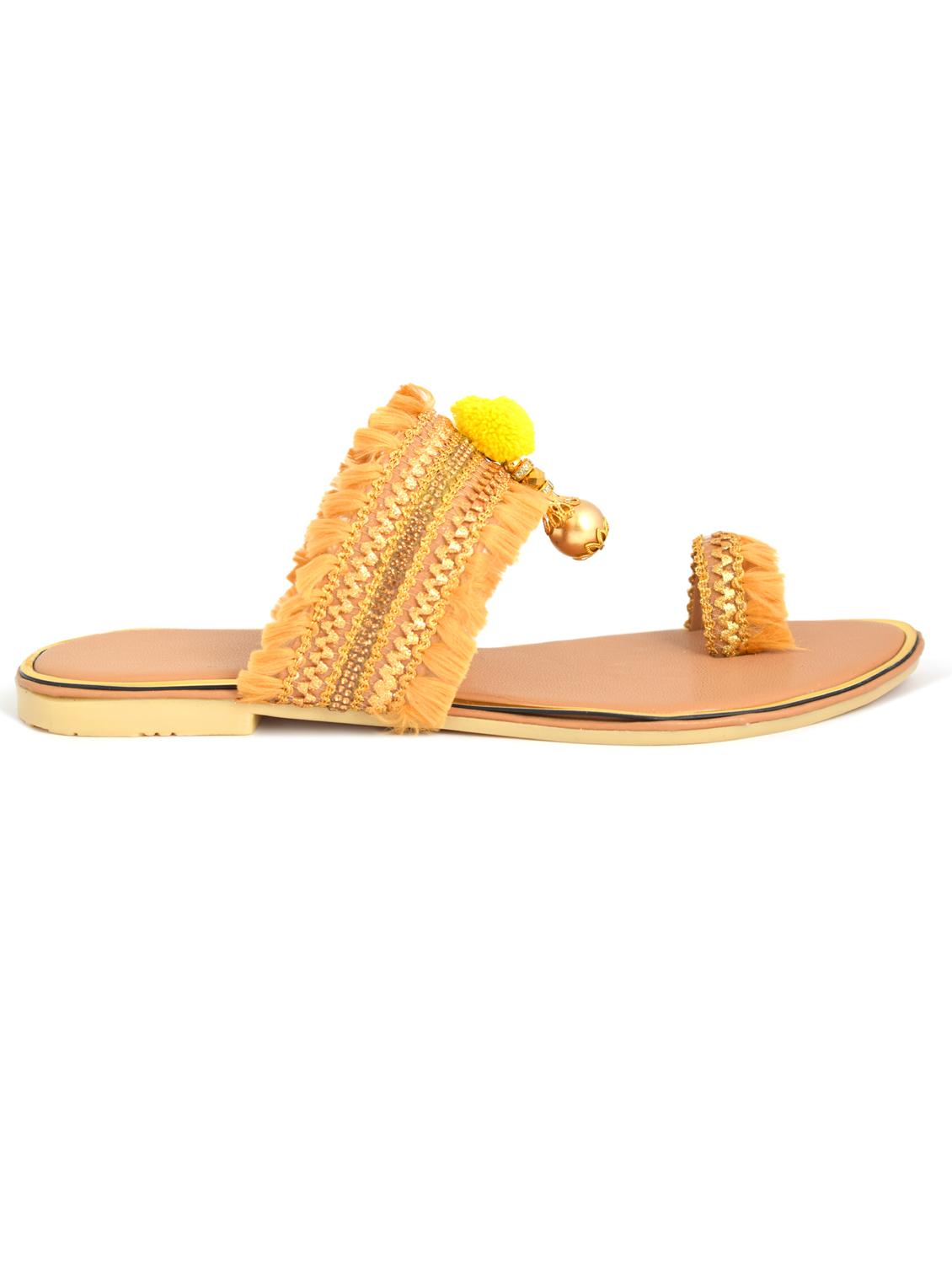 orange toe separator flats - 19796553 - Standard Image - 2
