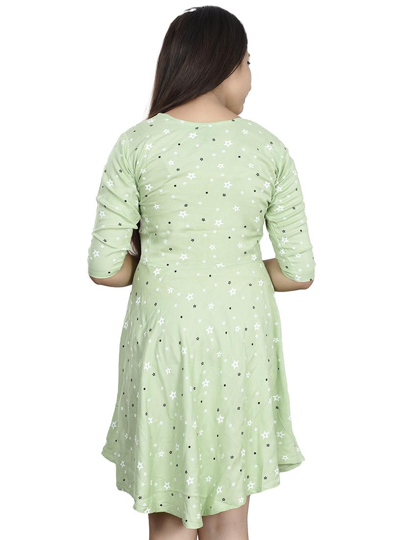 green printed frock - 19797785 - Standard Image - 2