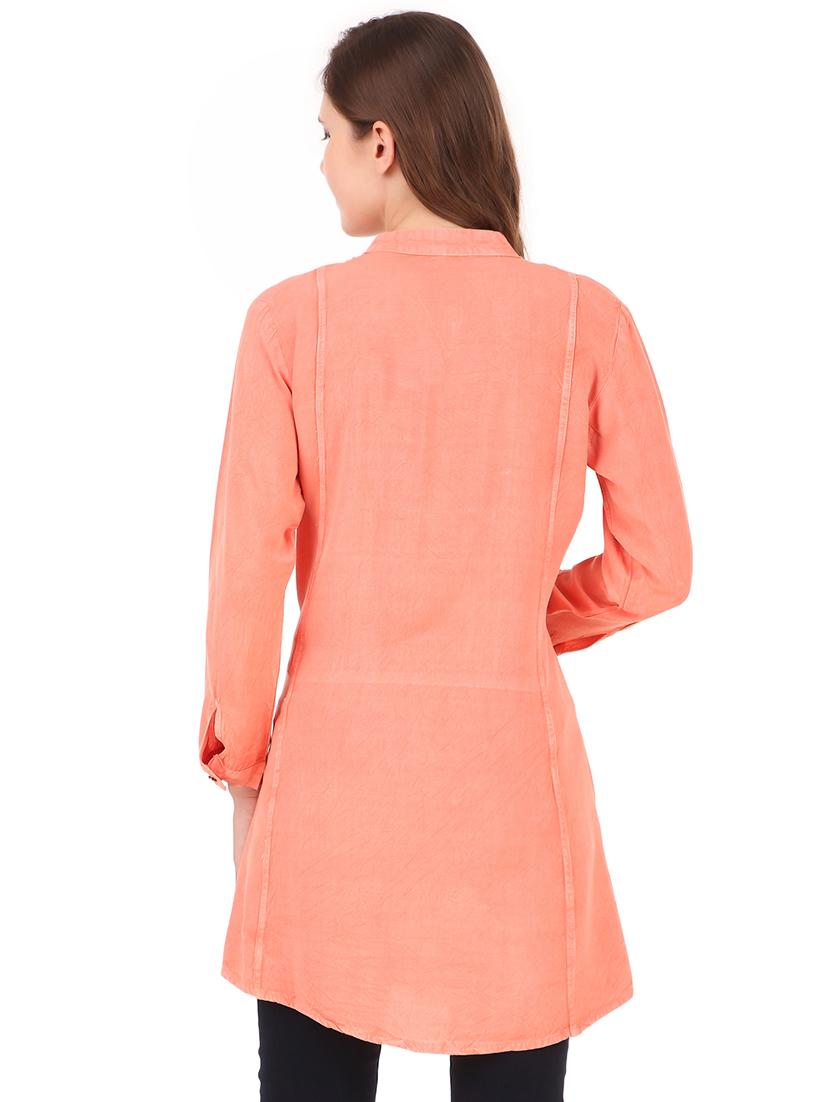 orange cotton blend regular tunic - 19797788 - Standard Image - 2