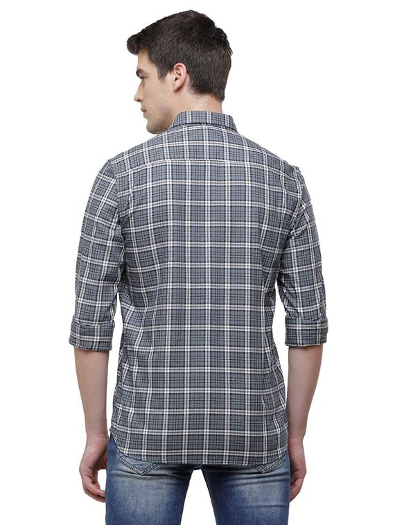 grey checkered casual shirt - 19803291 - Standard Image - 2