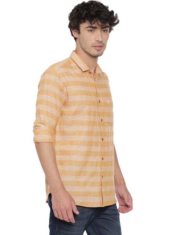 orange striped casual shirt - 19803296 - Standard Image - 2