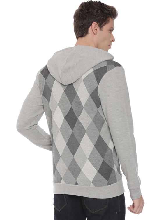 checkered zip up regular sweatshirt - 19803544 - Standard Image - 2