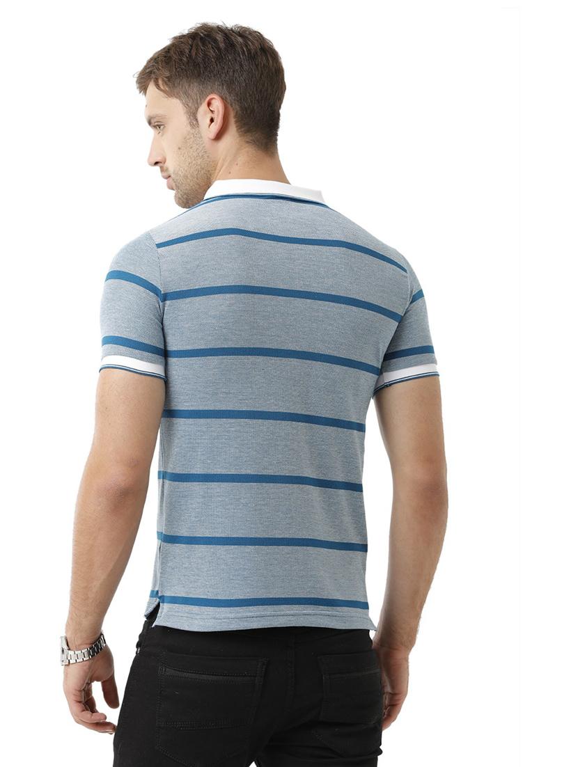 men striped cotton polo t-shirt - 19804001 - Standard Image - 2