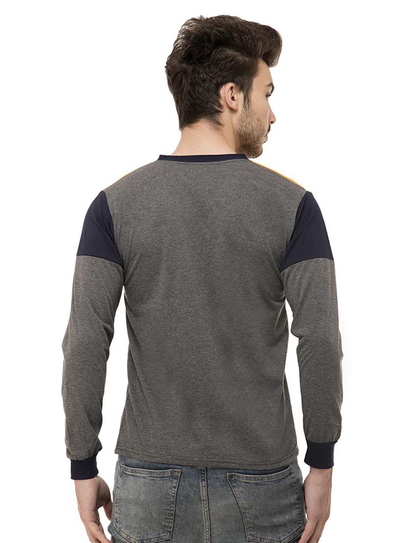 v neck color block t-shirt - 19806008 - Standard Image - 2