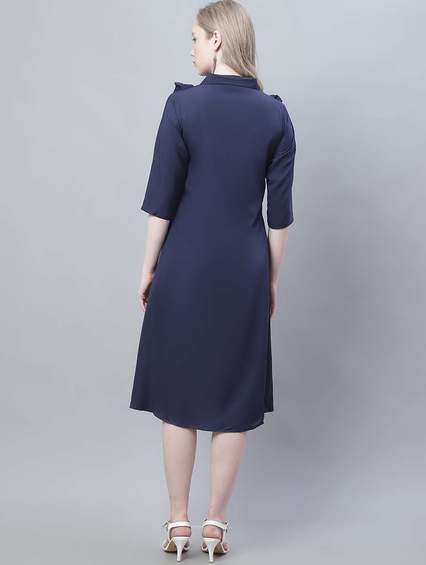 women's ruffle solid dress - 19810573 -  Standard Image - 2